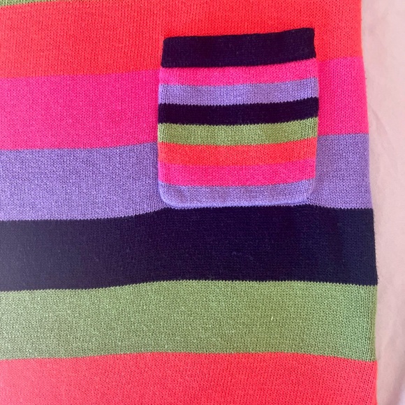 HANNA ANDERSSON Size 5 Multicolor Sweater Dress Floral Emb Pockets - Picture 4 of 7